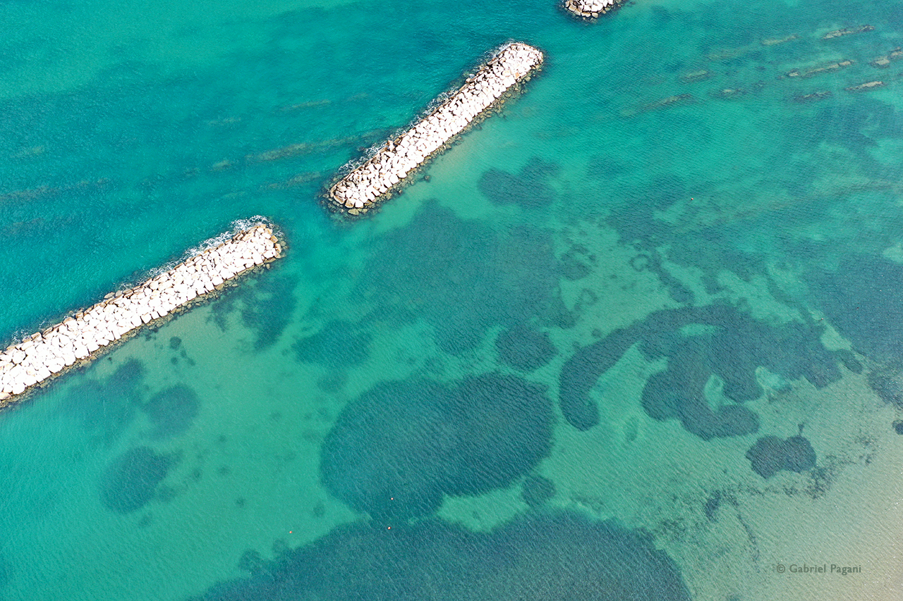 foto da drone, Adriatico, i colori del mare, Gabicce